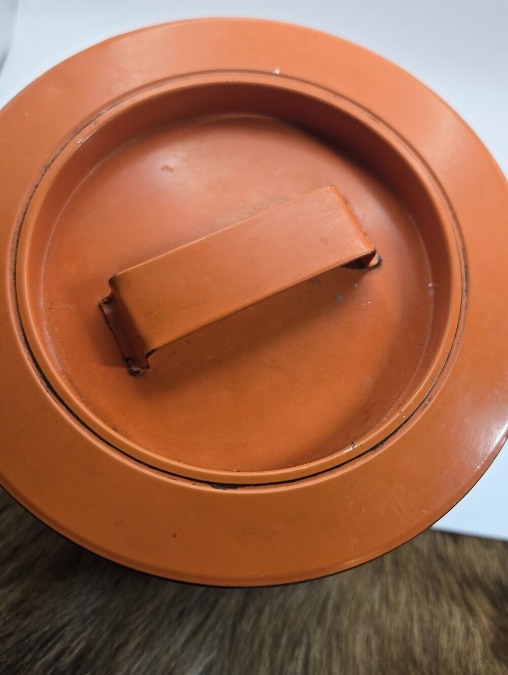 Vintage Mid-Century Modern Metal Tin Canister With Oranges - Picture 6 of 9